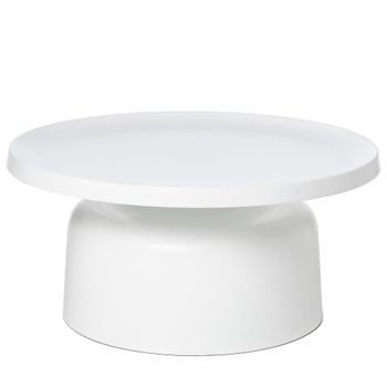 Mesa de centro metálica blanca moderna, 75 cm