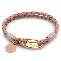 pulsera de cuero rosa de estilo vintage