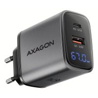 cargador axagon acu-pq67d 67w usb-c y usb-a gan negrogris