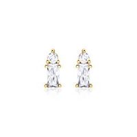 pendientes de circonita de plata 925 banada en oro