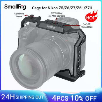 Jaula de cámara completa SmallRig para Nikon Z5/Z6/Z7/Z6II/Z7II, cámara con zapata fría, riel NATO, jaula de plataforma pequeña con destornillador 2926B