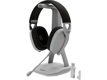 Auriculares inalámbricos - Vieta Pro Nova, Circumaurales, Bluetooth, 40h Autonomía, Super baja latencia, LEDs RGB, Multiplataforma, Blanco