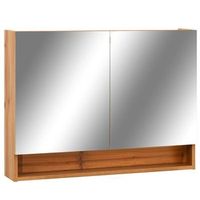 mueble de bano con espejo led mdf roble 80x15x60 cm vidaxl