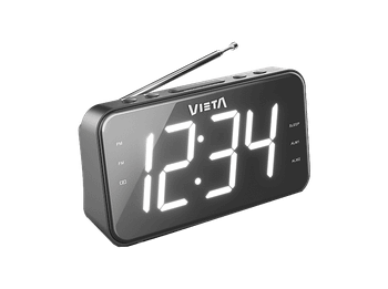 Radio despertador - Vieta VH-AL200BK, 1W, FM, Altavoz Incorporado, Pantalla LED, Negro