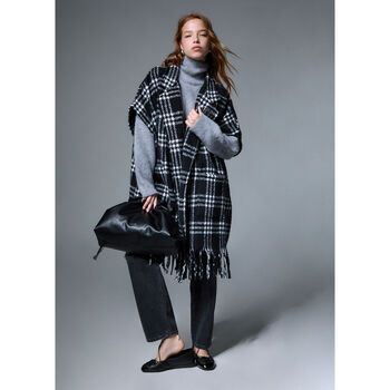 Liu Jo Abrigo Poncho largo jacquard para mujer