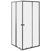 cabina de ducha cuadrada de vidrio templado con puerta 90 x 90 x 190 cm negro huapi