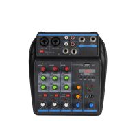 mezclador de 4 canales consola mezcladora de dj con bluetooth monitor de potencia fantasma de 48v sistema de karaoke mezclador usb de audio