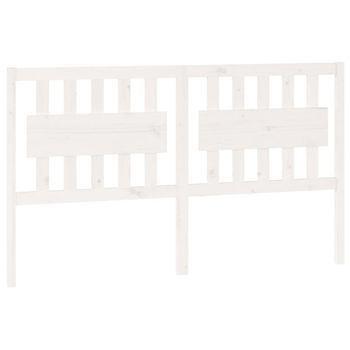 Cabecero De Cama Madera Maciza De Pino Blanco 165,5x4x100 Cm Vidaxl
