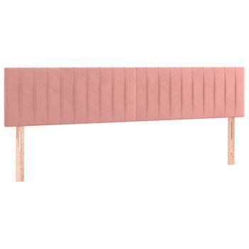 Cabecero Cama Mueble De Dormitorio Con Led De Terciopelo 180 X 5 X 78/88 Cm Rosa M02_0001922