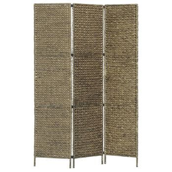Biombo Divisor 3 Paneles Jacinto De Agua Marrón 116x160 Cm Vidaxl