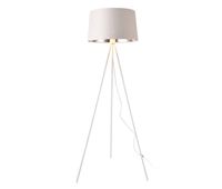 lampara de pie manchester - metal tela - 150 x o 45 cm - blanco y color plata - 1 x e27 luxpro
