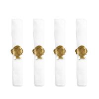 anillos de servilleta peces dorados - lote de 4