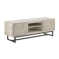 mueble tv 2 puertas de madera de mango