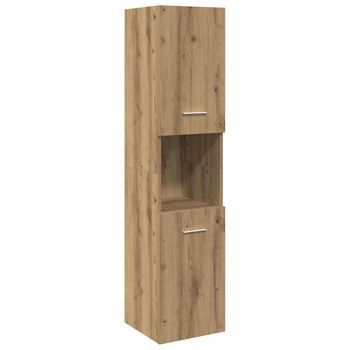 Armario Pared Baño Madera Ingeniería Roble Artisian 30x30x130cm Vidaxl