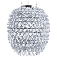 lampara colgante de cristal transparente 110 cm estructura de metal con cristales glamour sauer