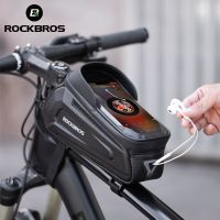 rockbros-bolsa para bicicleta resistente al agua con pantalla tactil para marco de tubo frontal superior funda de telefono para bicicleta de montana o carretera 65