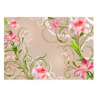 papel pintado 3d - la sutil belleza de los lirios 300x210 cm