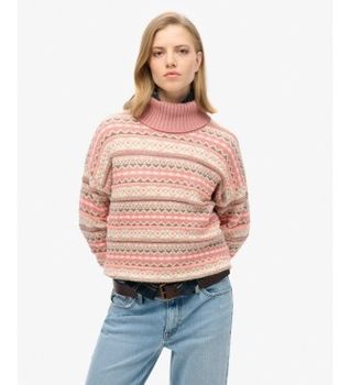 Superdry para mujer. W6110617A Jersey Textured Stripe Pattern beige (XS), Casual, Lana