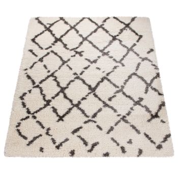 Alfombra de pelo largo Mahara gris  60x90 cm