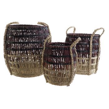 Cesta Set 3 Seagrass 39x39x41 Natural Lila