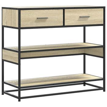 Mesa Consola De Madera De Ingeniería Roble Sonoma 90x35x80 Cm Vidaxl