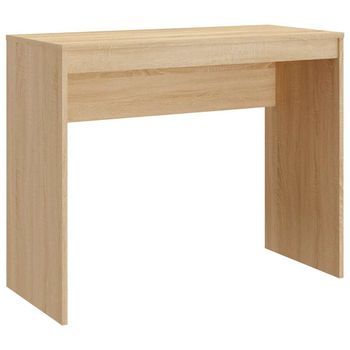 Escritorio De Madera Contrachapada Color Roble 90x40x72 Cm