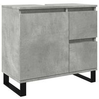 armario de lavabo  mueble de lavabo madera ingenieria gris hormigon 65x33x60 cm