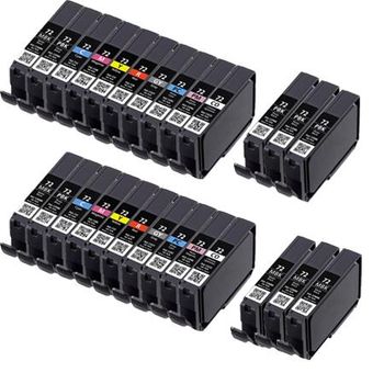 Compatible Multipack Canon PGI-72MBK/CO 2 Full Sets + 3 EXTRA Black Ink Cartridges (26 Pack)