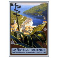 cartel turistico vintage la riviera italienne 50x70cm