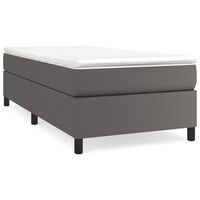 estructura de cama con somier cuero sintetico gris 80x200 cm vidaxl