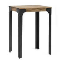 mesa alta industrial boston 75x75x108cm acabado vintage con acero y madera de pino maciza boxfuriture