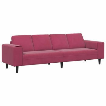 Sofá De Sala Rojo Vino 250 X 77 X 76 Cm Vidaxl