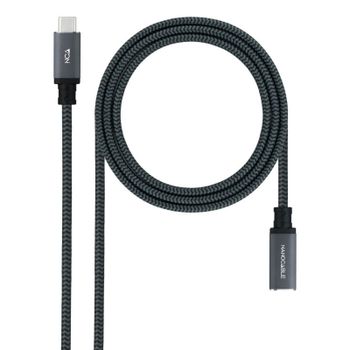 Cable USB-C Nanocable 10.01.4501-L150-COMB 3.2 Gen2x2 20Gbps 100W 1.5m Algodón Negro
