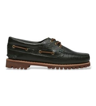 Timberland para mujer. TB0A2GNVANM1 Náuticos de piel Authentic verde (38 W), Plano, Cordones, Casual
