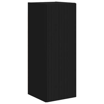 Mueble De Tv | Mueble De Salón | Gabinete De Tv Montado En La Pared Negro 30 X 31 X 80 Cm