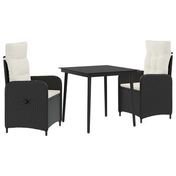 Juego De Mesa Y Sofá 3 Uds. Negro Y Crema Vidaxl