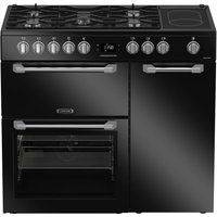 leisure pr100f530k 100 cm dual fuel range cooker - black black