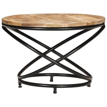 Mesa De Centro  60 X 40 Cm  Mango Sin Tratar - Negro