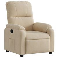 sillon de salon  silla  sillon reclinable tela de microfibra color crema