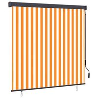 estor enrollable de exterior blanco y naranja 160x250 cm vidaxl