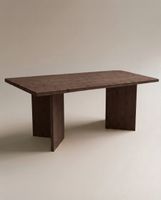 mesa de comedor de madera maciza en tono nogal de 200x75cm