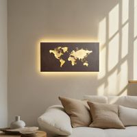 lampara de pared led de metal marron