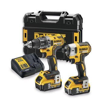 Dewalt Dck268p2t-qw, Kit Combinado De Taladro De Percusión Y Atornillador De Impacto De 18v, Amarillo/negro