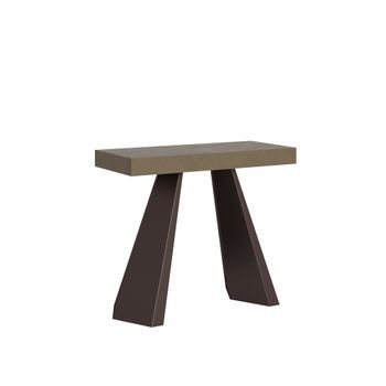 Mesa Consola Extensible 90x40/196 Cm Diamante Small Premium Gris Paloma
