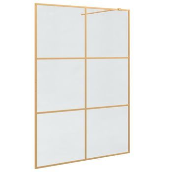 Pared De Ducha Walk-in Dorado 140 X 195 Cm Vidrio Templado Vidaxl