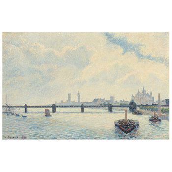 Legendarte - Cuadro Lienzo, Impresión Digital - El Puente De Charing Cross - Camille Pissarro - Decoración Pared Cm. 50x80