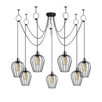 lampara de techo tel-6696 negro metal diametro 160x130 cm