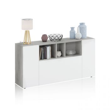 Aparador Loira Blanco Artik (blanco Mate) - Gris Cemento 150 X 76 X 41cm Cm