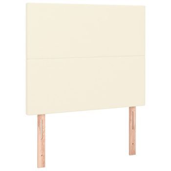 Cabecero De Cama Color Crema 90x5x118/128 Cm Piel Sintética Vidaxl