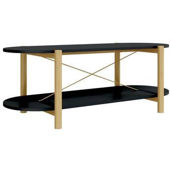 Mesa De Centro，mesa Auxiliar，mesa De Café Madera Contrachapada Negro 110x48x40 Cm